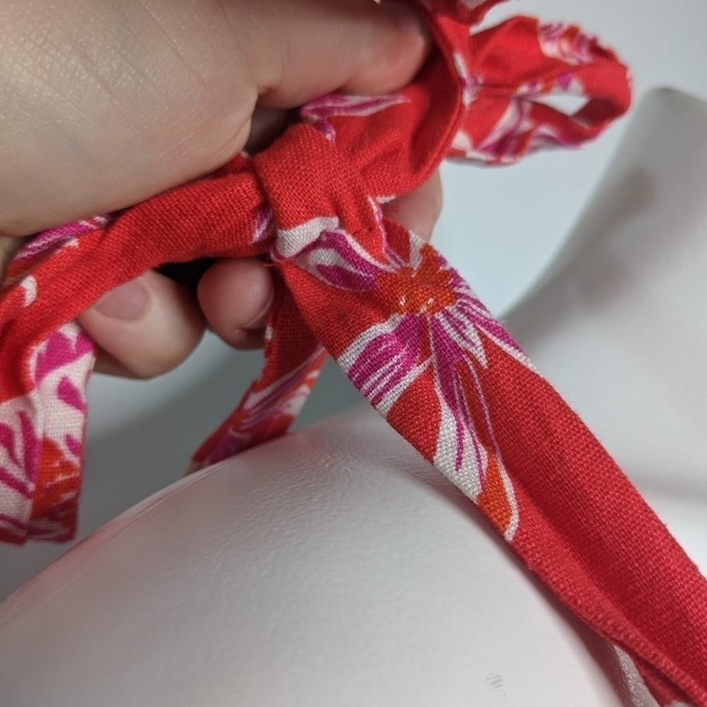 Joie Red Floral Tie-Shoulder Tank Top - Picture 4 of 8